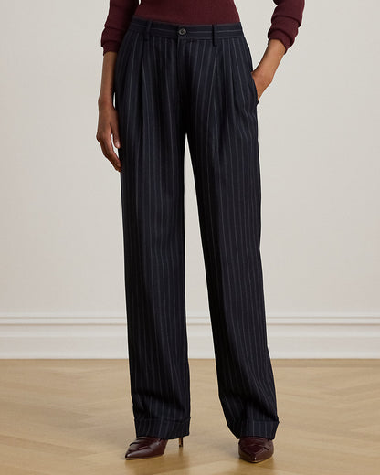 Ralph Lauren Striped Pleated WoolBlend Twill Pant