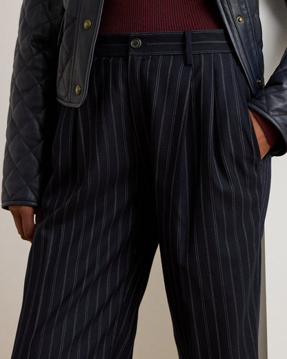 Ralph Lauren Striped Pleated WoolBlend Twill Pant
