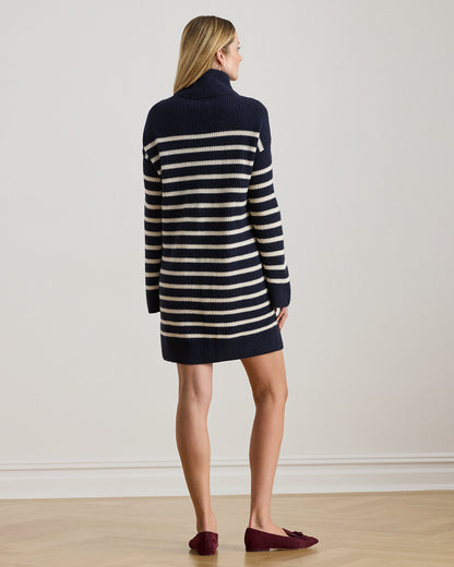 Ralph Lauren Striped WoolCashmere Turtleneck Dress
