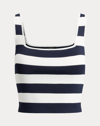 Ralph Lauren Striped Cropped Sleeveless Sweater