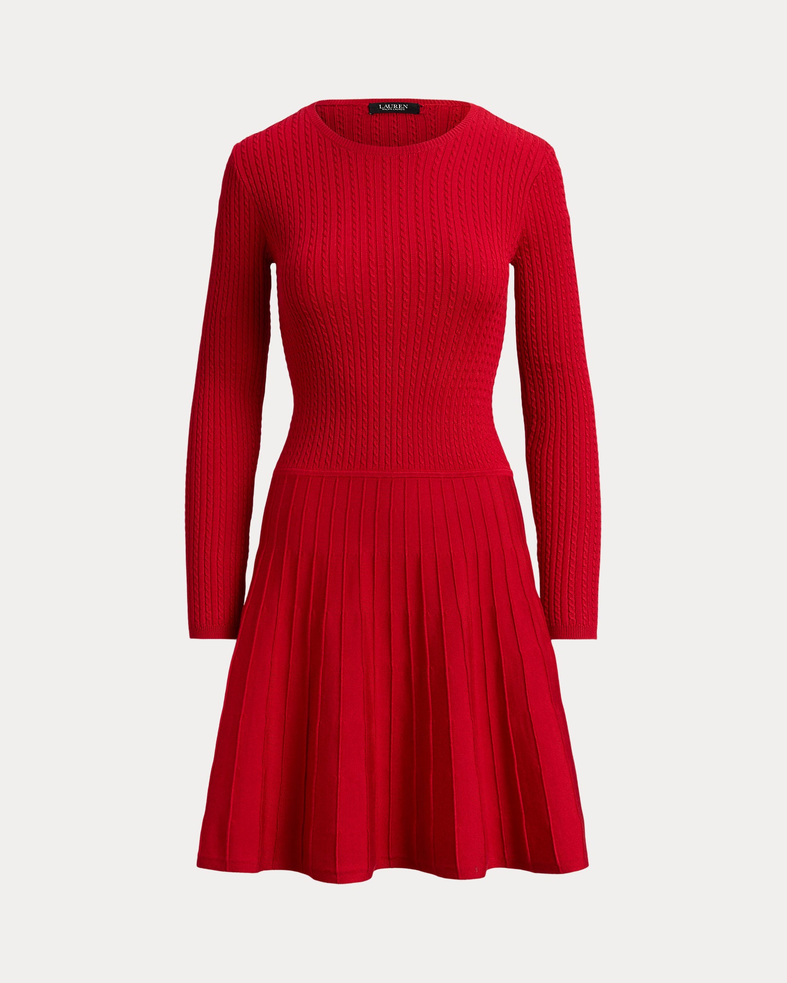 Ralph Lauren MiniCable Pleated FitandFlare Dress