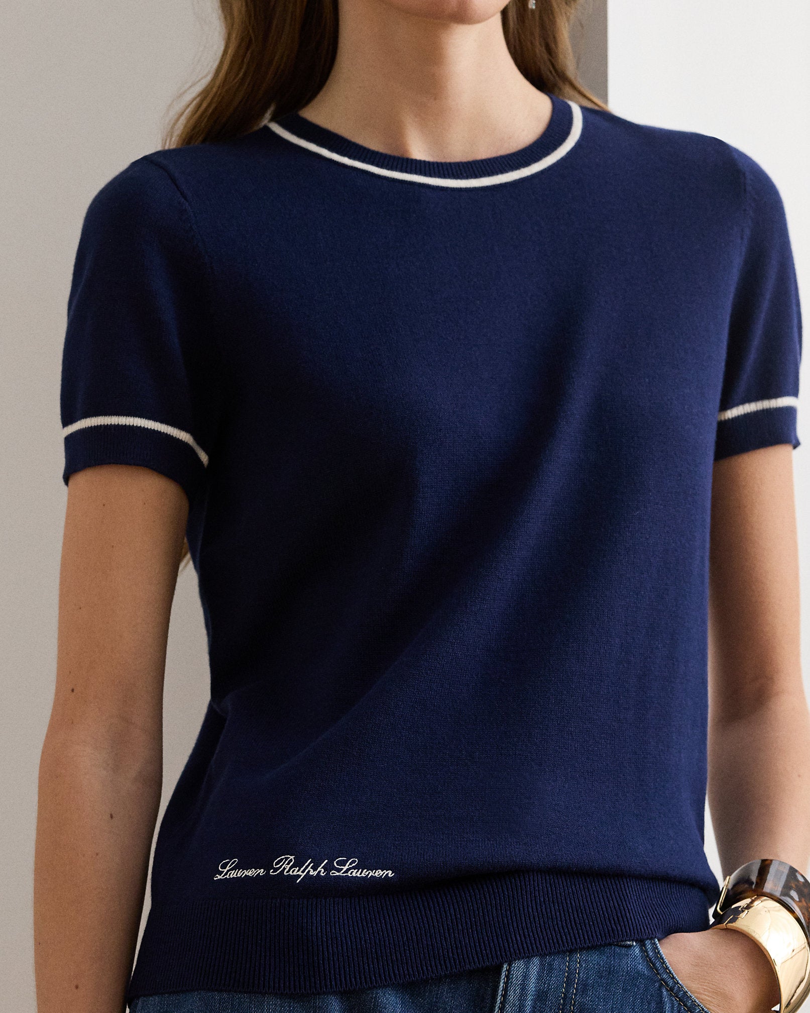Ralph Lauren TwoTone ShortSleeve Sweater