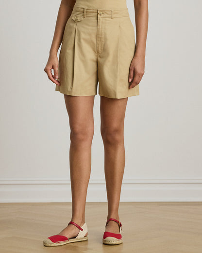 Ralph Lauren Pleated Cotton Twill WideLeg Short