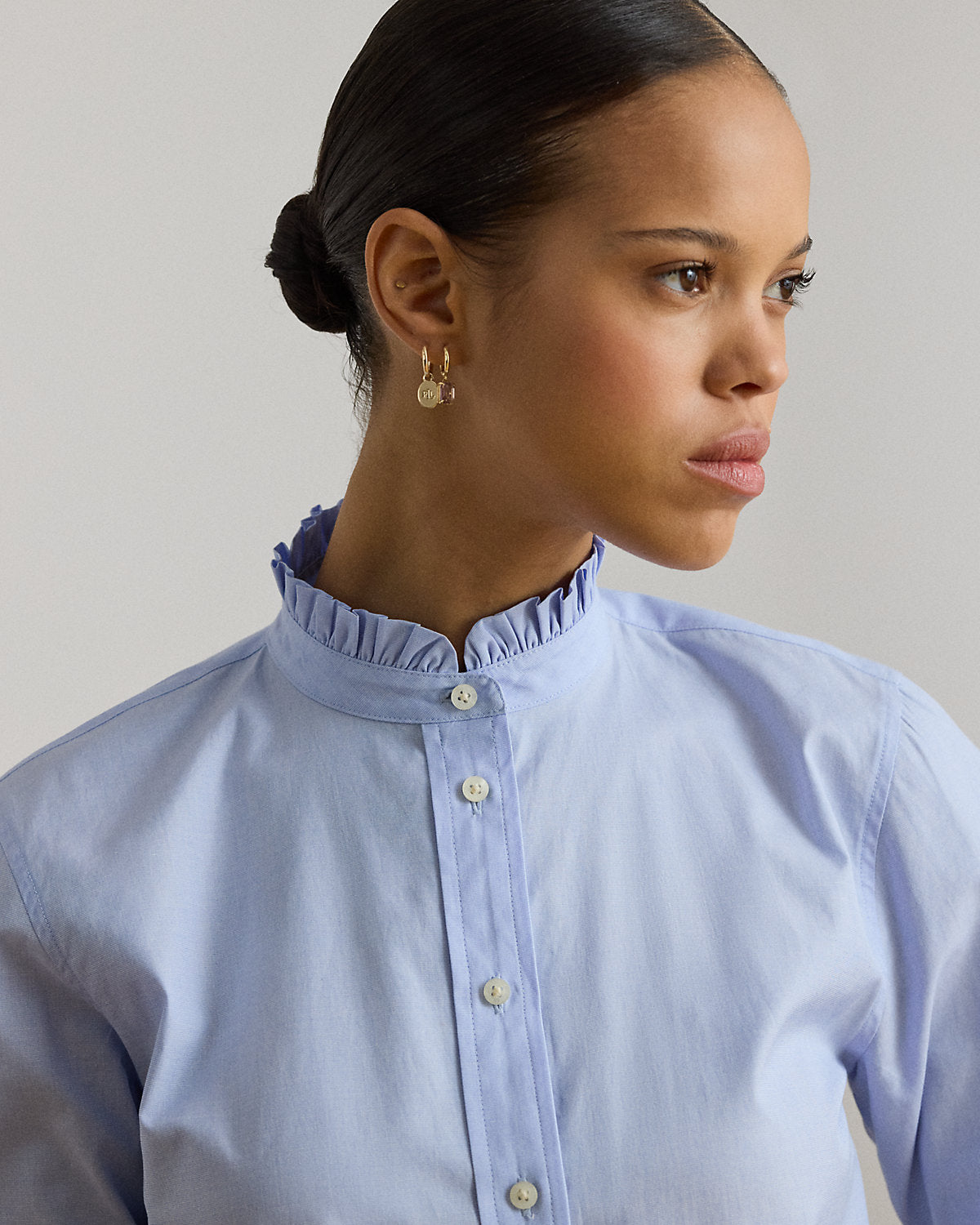 Ralph Lauren RuffleTrim EndonEnd Cotton Shirt