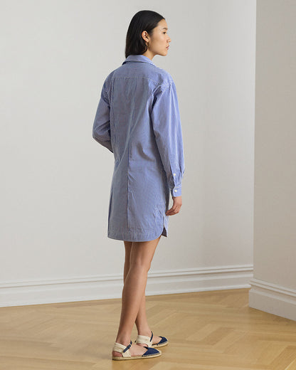 Ralph Lauren Striped Cotton Broadcloth Shirtdress