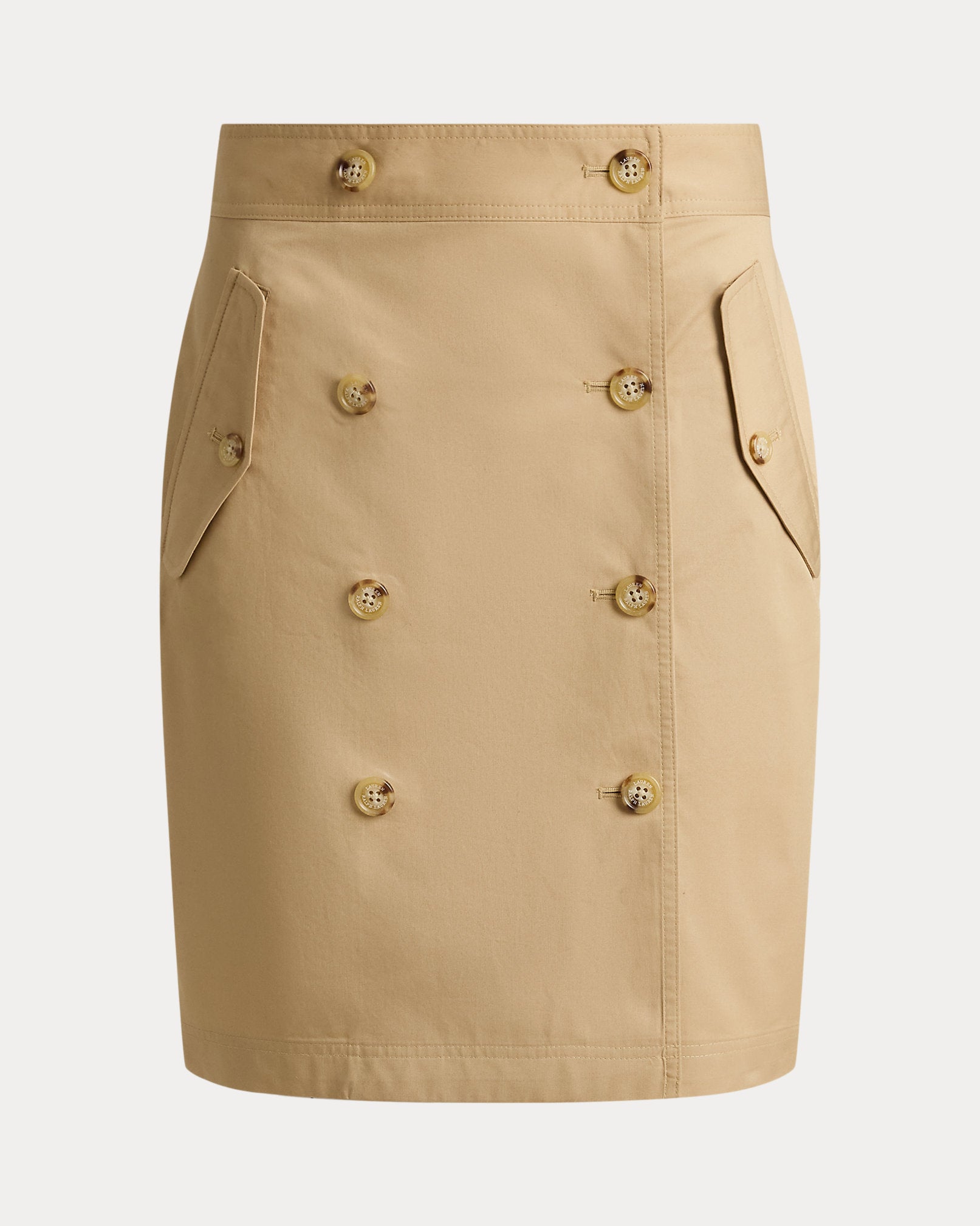 Ralph Lauren DoubleBreasted Cotton Twill Wrap Skirt