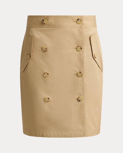 Ralph Lauren DoubleBreasted Cotton Twill Wrap Skirt