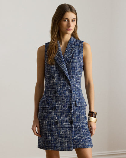 Ralph Lauren DoubleBreasted Bouclé Sleeveless Dress