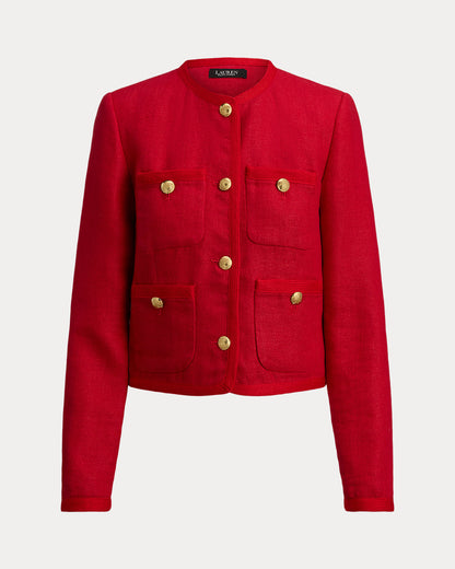 Ralph Lauren Linen Herringbone Cropped Jacket