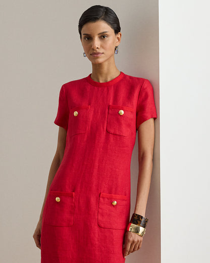 Ralph Lauren Linen Herringbone Shift Dress