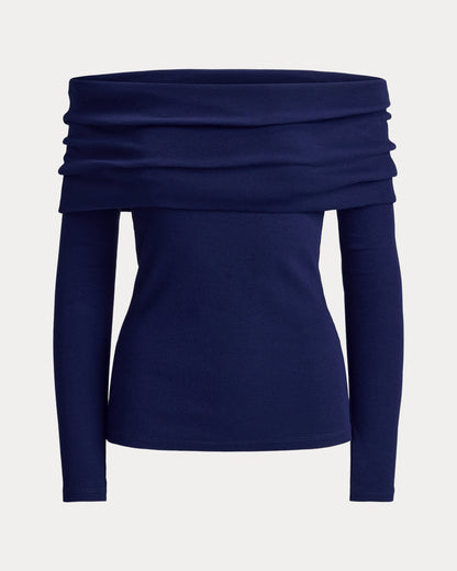 Ralph Lauren Ribbed CottonBlend OfftheShoulder Top
