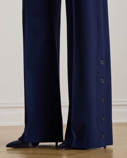 Ralph Lauren ButtonTrim Ponte WideLeg Pant