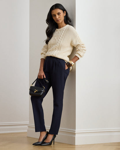 Ralph Lauren Pleated Tricotine Tapered Pant