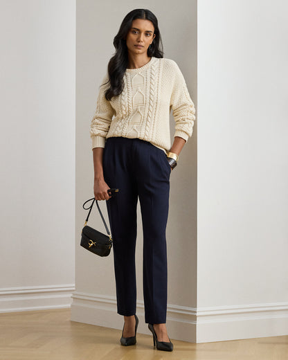 Ralph Lauren Pleated Tricotine Tapered Pant