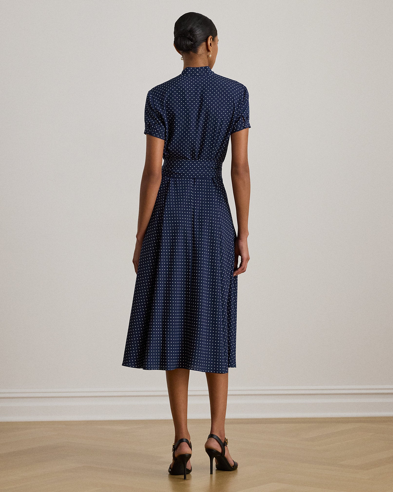 Ralph Lauren PolkaDot Belted Crepe Dress
