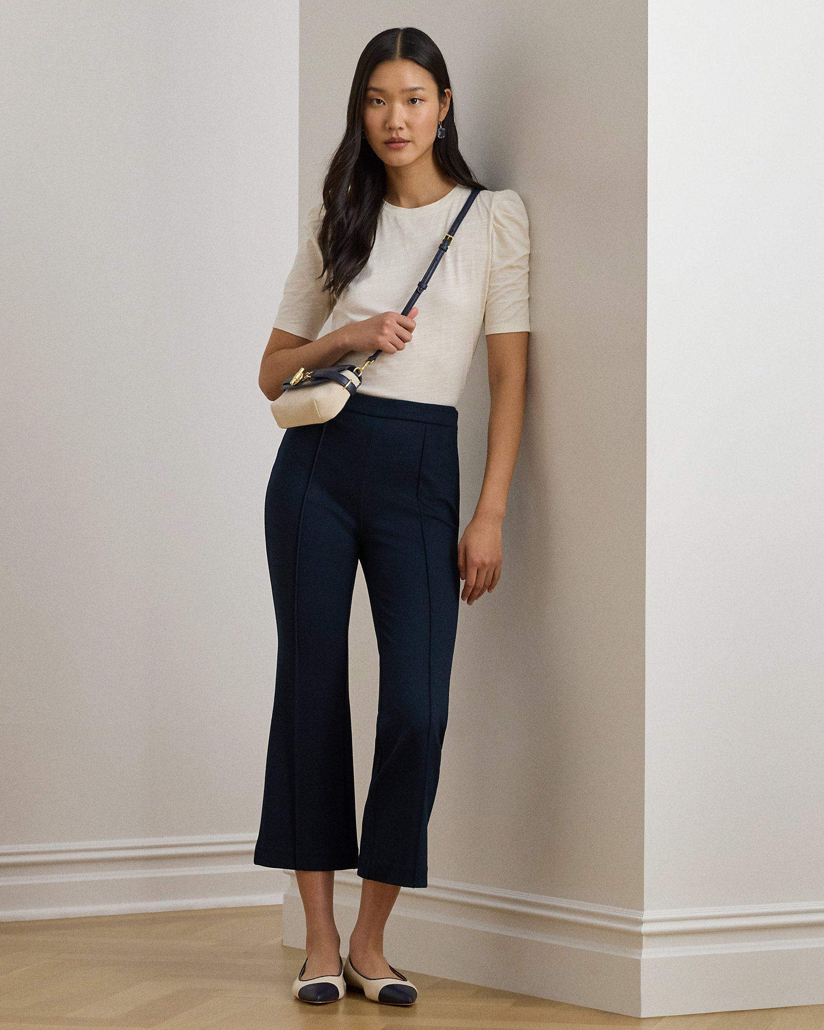 Ralph Lauren Slub Jersey PuffSleeve Top