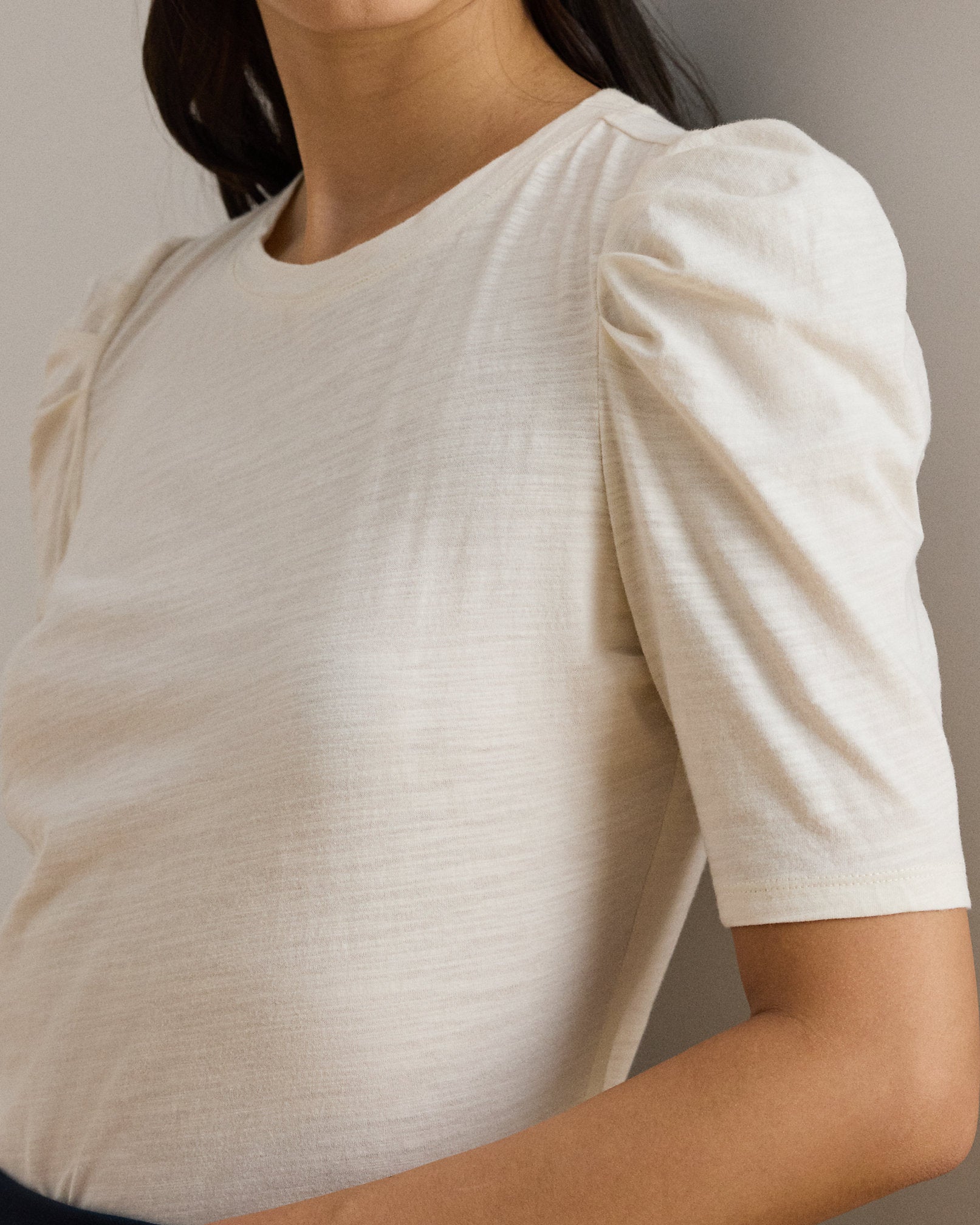 Ralph Lauren Slub Jersey PuffSleeve Top