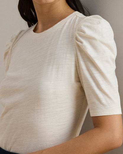 Ralph Lauren Slub Jersey PuffSleeve Top