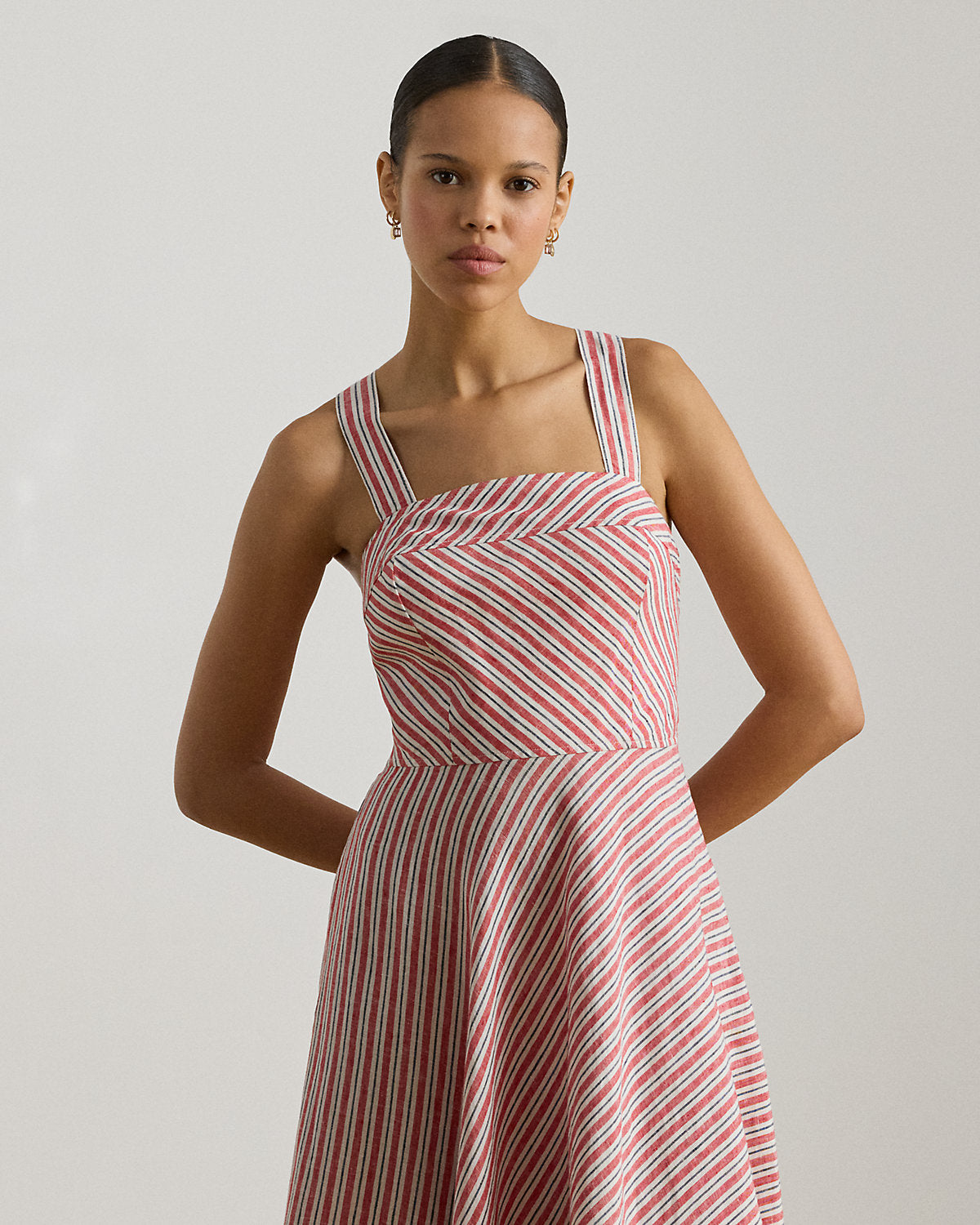 Ralph Lauren Striped Linen Sleeveless Dress