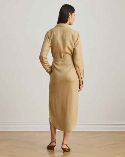 Ralph Lauren Belted Linen Midi Shirtdress