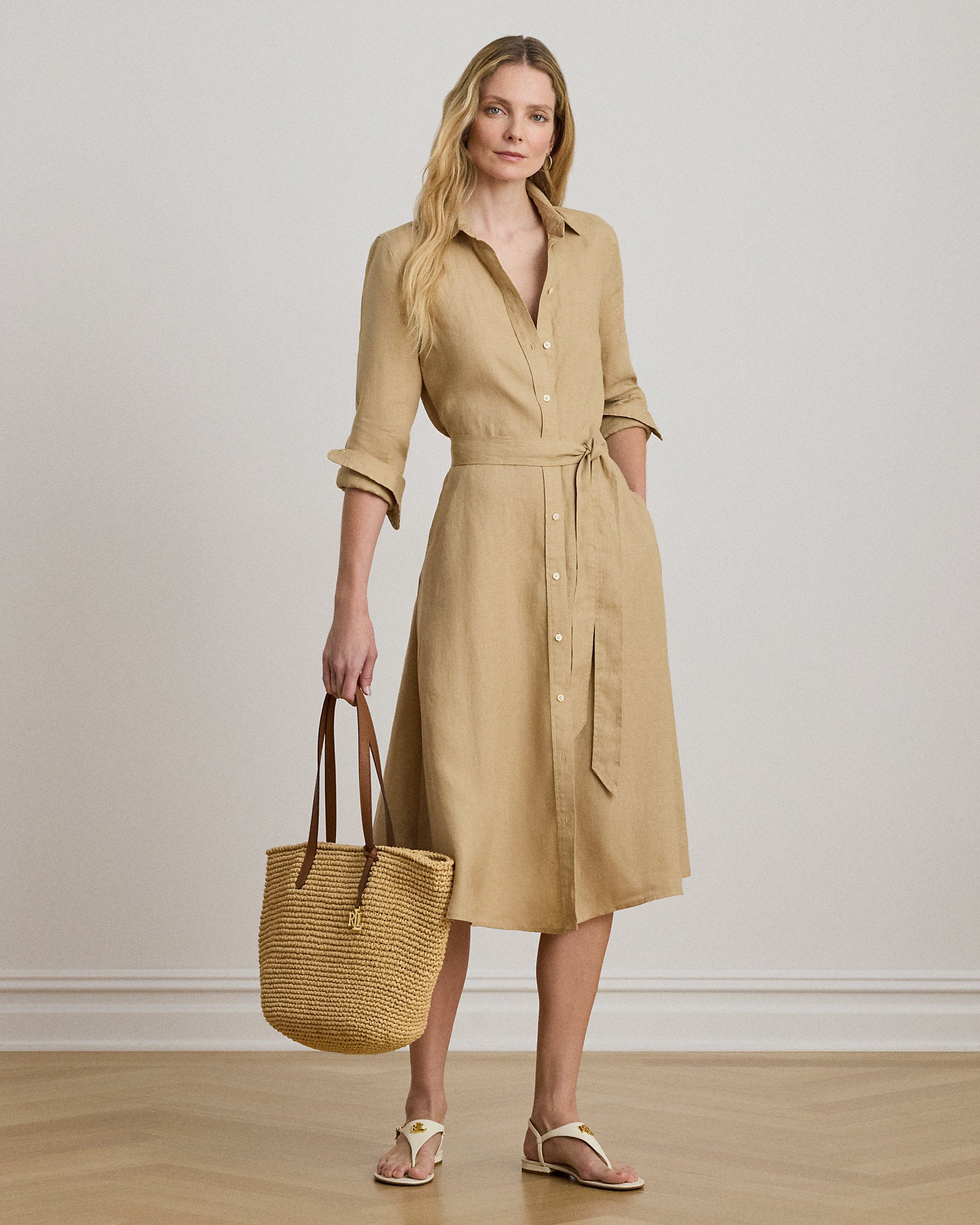 Ralph Lauren Belted Linen Shirtdress