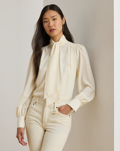 Ralph Lauren Georgette TieNeck Blouse