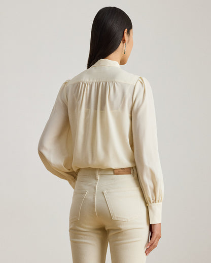 Ralph Lauren Georgette TieNeck Blouse