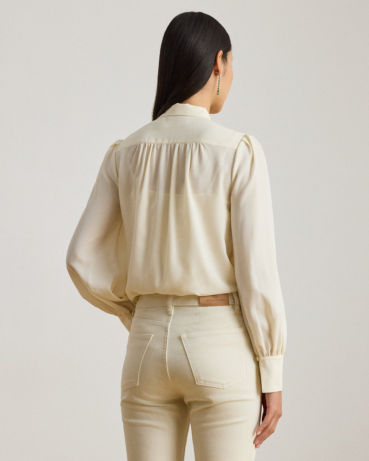 Ralph Lauren Georgette TieNeck Blouse