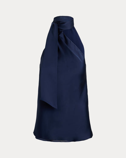 Ralph Lauren Charmeuse TieNeck Halter Top