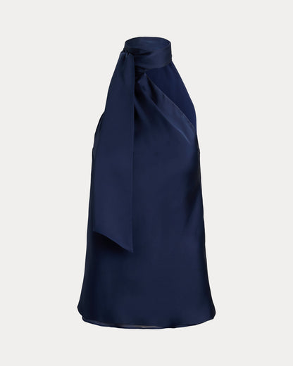 Ralph Lauren Charmeuse TieNeck Halter Top