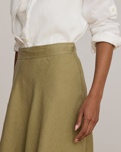 Ralph Lauren Linen ALine Midi Skirt