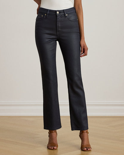 Ralph Lauren Coated HighRise Straight Ankle Jean