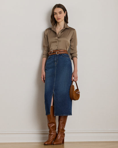 Ralph Lauren Classic Fit Satin Charmeuse Shirt
