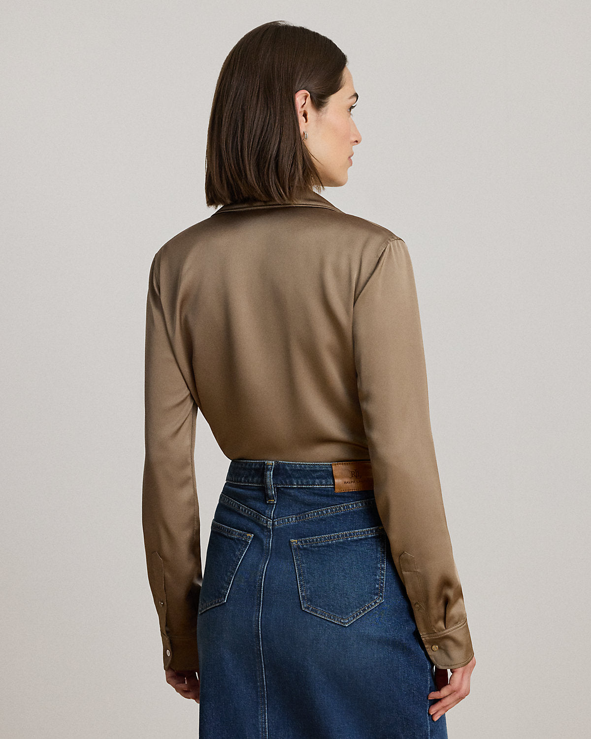 Ralph Lauren Classic Fit Satin Charmeuse Shirt