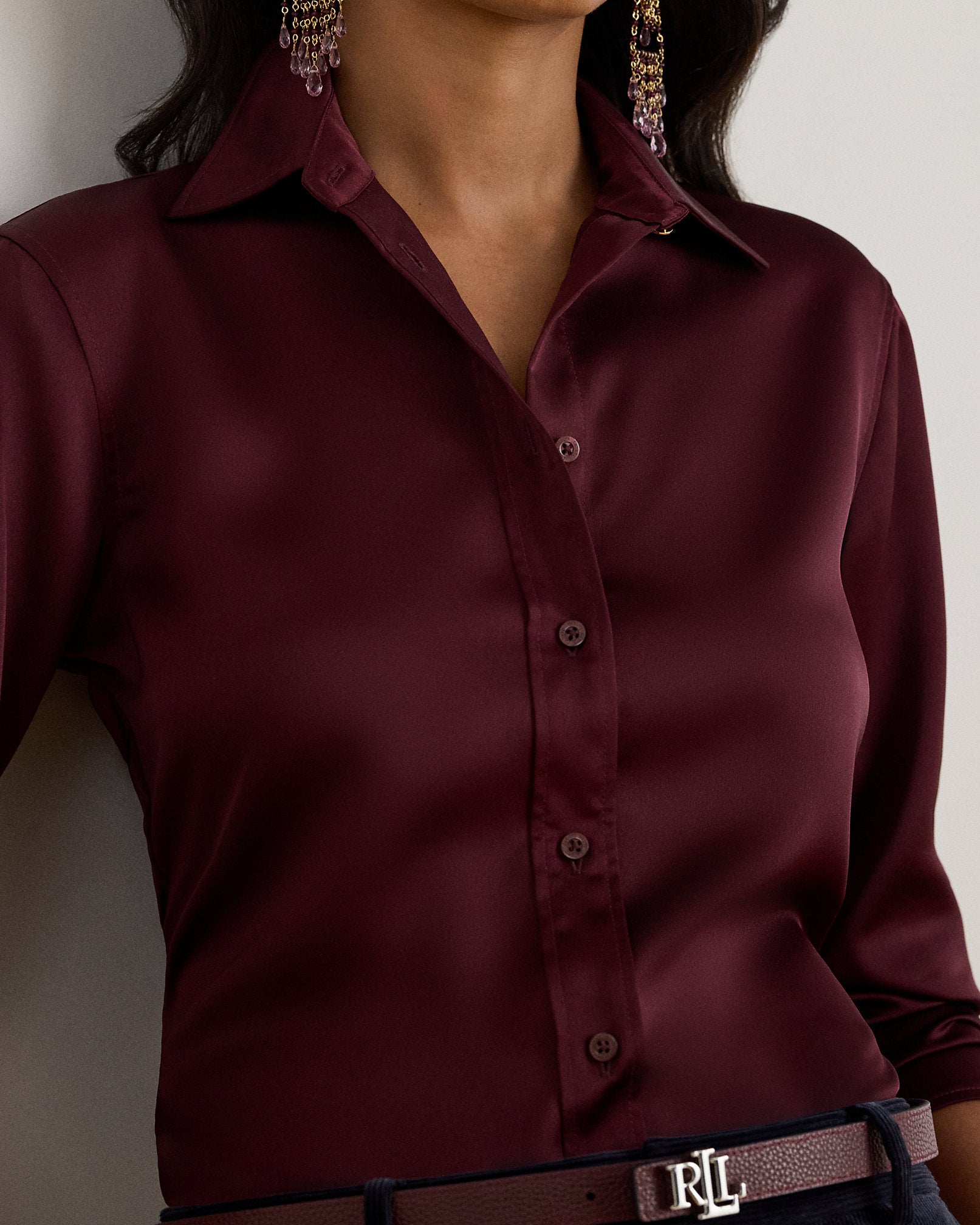 Ralph Lauren Classic Fit Satin Charmeuse Shirt