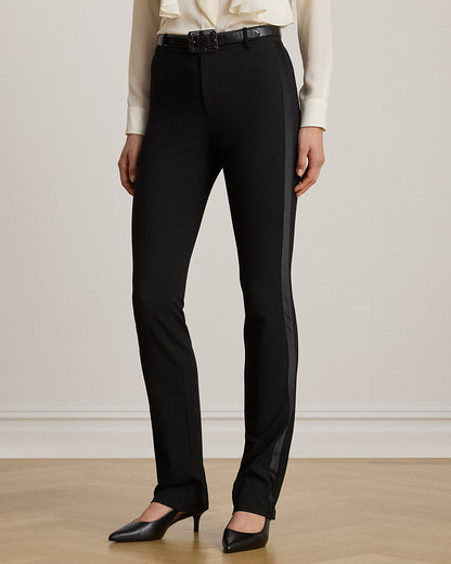 Ralph Lauren SatinTrim DoubleFaced Crepe Pant