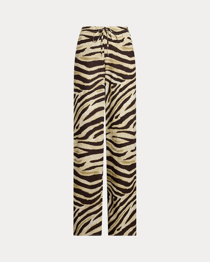 Ralph Lauren ZebraPrint Linen WideLeg Pant
