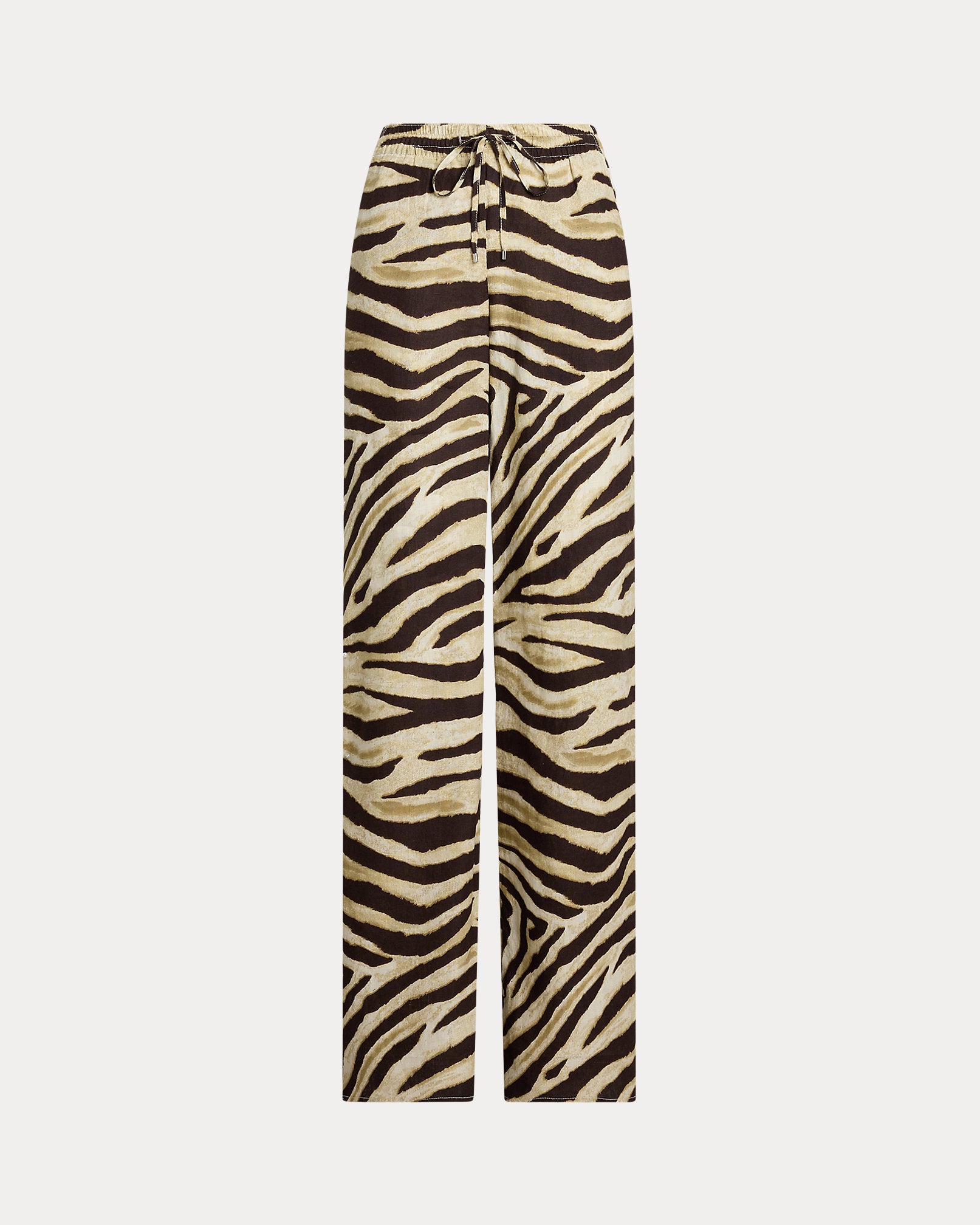 Ralph Lauren ZebraPrint Linen WideLeg Pant