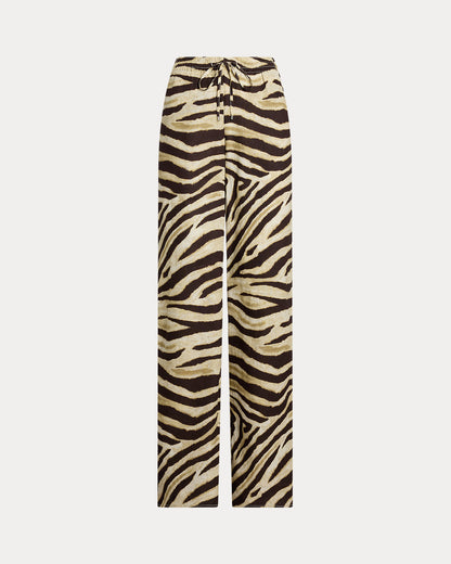 Ralph Lauren ZebraPrint Linen WideLeg Pant