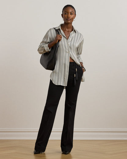 Ralph Lauren Relaxed Fit Striped Satin Shirt