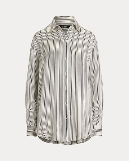 Ralph Lauren Relaxed Fit Striped Satin Shirt