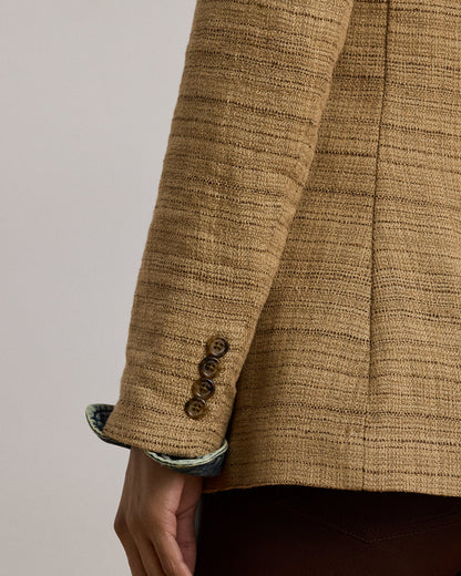 Ralph Lauren Herringbone LinenBlend Tweed Blazer
