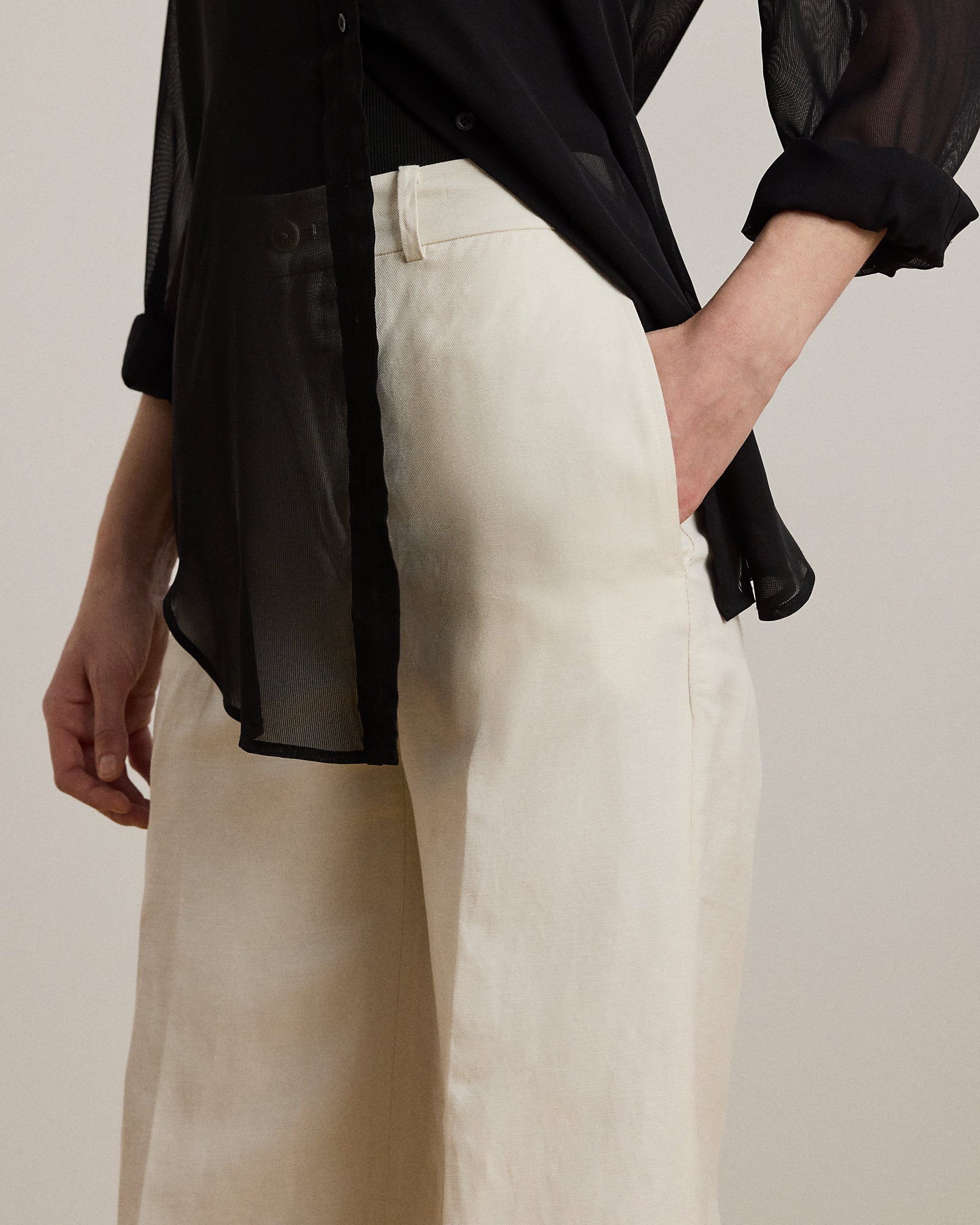 Ralph Lauren LinenBlend Twill WideLeg Pant
