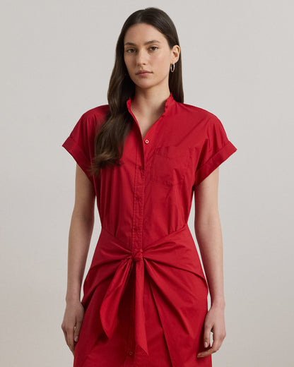 Ralph Lauren TieFront CottonBlend Shirtdress