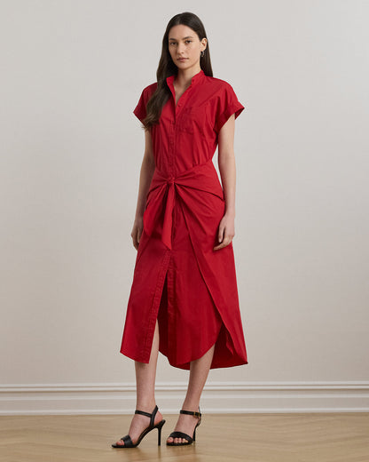 Ralph Lauren TieFront CottonBlend Shirtdress