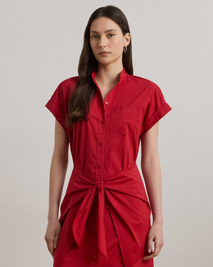 Ralph Lauren TieFront CottonBlend Shirtdress
