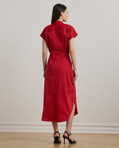 Ralph Lauren TieFront CottonBlend Shirtdress