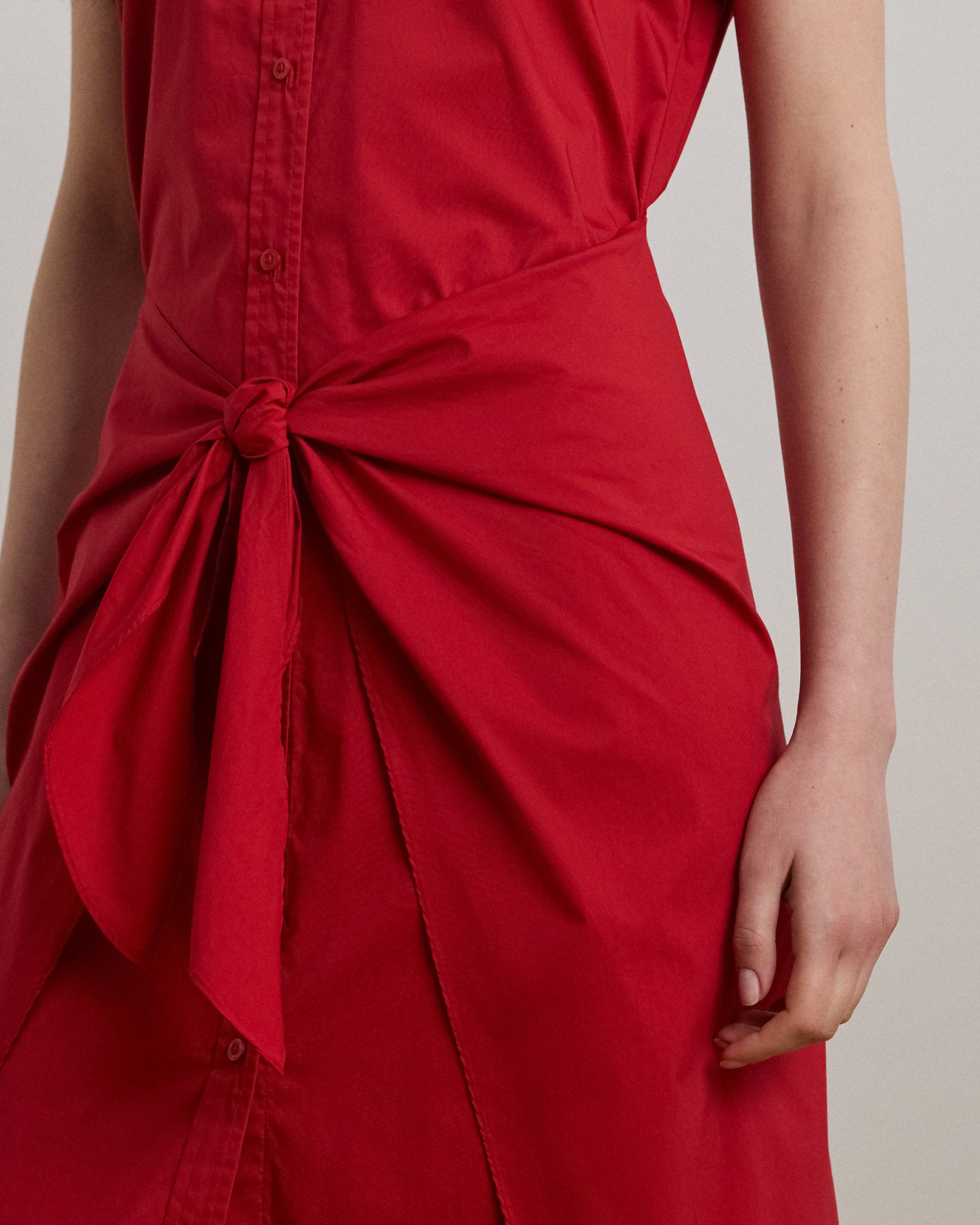Ralph Lauren TieFront CottonBlend Shirtdress