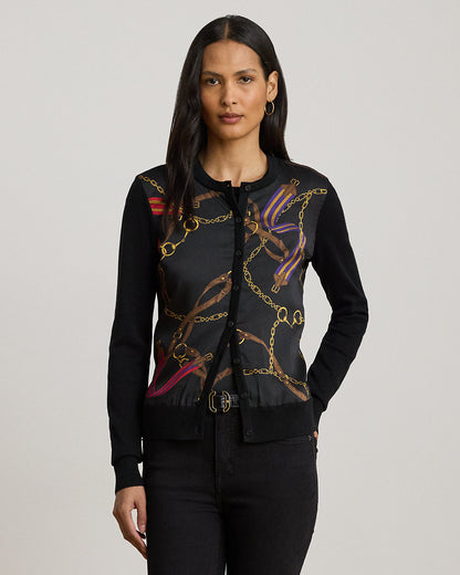 Ralph Lauren BeltingPrint CottonBlend Cardigan