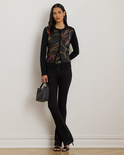 Ralph Lauren BeltingPrint CottonBlend Cardigan